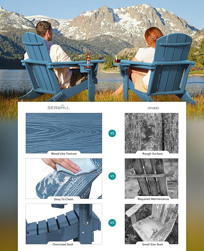 Folding Adirondack Chair, HDPE Adirondack Chairs, Plastic Outdoor Chairs